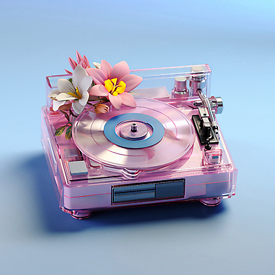 JPG 편집이미지 꽃 분홍색 하늘색 사람없음 디지털합성 오브젝트 턴테이블 편집소스 편집실사 AI포토 AI콘텐츠 식물 컬러 파란색 CG 파일형식