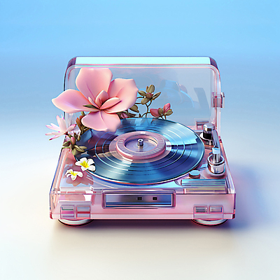 JPG 편집이미지 꽃 분홍색 하늘색 사람없음 디지털합성 오브젝트 턴테이블 편집소스 편집실사 AI포토 AI콘텐츠 식물 컬러 파란색 CG 파일형식