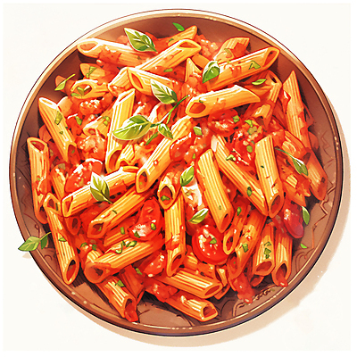 JPG 접시 일러스트 사람없음 이탈리아음식 토마토소스 펜네 맛있는 국내일러스트 AI일러스트 AI콘텐츠 식기 파스타 서양음식 소스_음식 파일형식