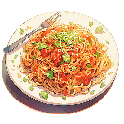 JPG 접시 포크 일러스트 방울토마토 스파게티 사람없음 이탈리아음식 맛있는 국내일러스트 AI일러스트 AI콘텐츠 식기 토마토 파스타 서양음식 파일형식