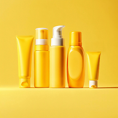 JPG 편집이미지 사람없음 여름 뷰티 노란색 화장품 선크림 디지털합성 목업 편집소스 편집실사 AI포토 AI콘텐츠 계절 컬러 CG 파일형식