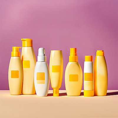 JPG 편집이미지 사람없음 여름 뷰티 노란색 화장품 선크림 디지털합성 목업 편집소스 편집실사 AI포토 AI콘텐츠 계절 컬러 CG 파일형식