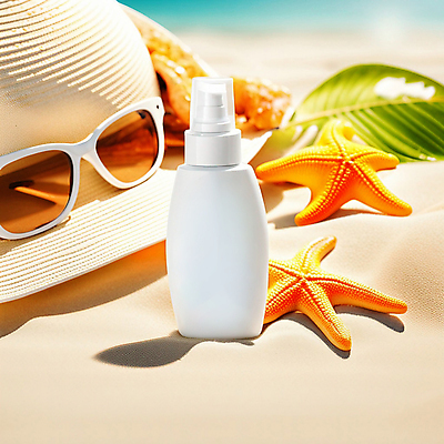 JPG 편집이미지 모자 나뭇잎 불가사리 해변 사람없음 여름 선글라스 뷰티 화장품 선크림 디지털합성 목업 편집소스 편집실사 AI포토 AI콘텐츠 잡화 계절 안경 바다 잎 극피동물 CG 파일형식