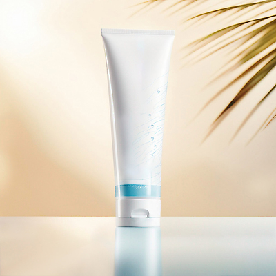 JPG 편집이미지 나뭇잎 사람없음 여름 뷰티 화장품 흰색 선크림 디지털합성 목업 편집소스 편집실사 AI포토 AI콘텐츠 계절 컬러 잎 CG 파일형식