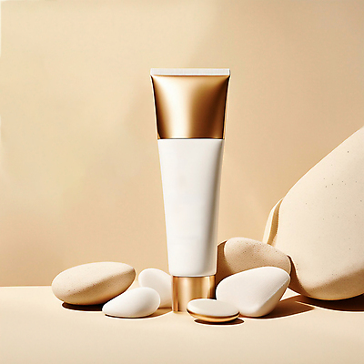 JPG 편집이미지 사람없음 여름 뷰티 화장품 돌_바위 선크림 디지털합성 베이지색 목업 편집소스 편집실사 AI포토 AI콘텐츠 계절 컬러 CG 파일형식