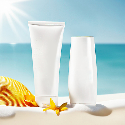 JPG 편집이미지 모자 꽃 모래 바다 해변 사람없음 여름 햇빛 뷰티 화장품 흰색 선크림 디지털합성 목업 편집소스 편집실사 AI포토 AI콘텐츠 식물 잡화 계절 컬러 태양 CG 파일형식