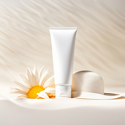 JPG 편집이미지 모자 꽃 사람없음 여름 뷰티 화장품 흰색 선크림 디지털합성 목업 편집소스 편집실사 AI포토 AI콘텐츠 식물 잡화 계절 컬러 CG 파일형식