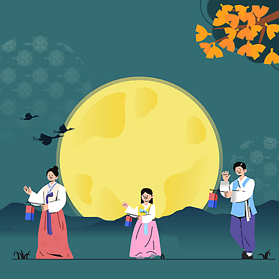 전신 전통 여자 남자 어린이 가족 조류 밤하늘 들기 소녀 성인 세명 손들기 걷기 추석 학 보름달 나뭇가지 야간 한복 청사초롱 은행잎 청록색 손인사 일렬 모션그래픽 MP4 MOV 자연요소 나무 동물 한국전통 명절 컬러 잎 관계 모션 하늘 사람 달 인사 전통의상 동영상 초롱 파일형식