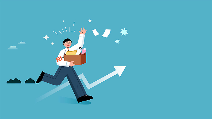 전신 남자 화살표 하늘색 회사 한명 들기 성인 상자 달리기 손들기 짐 비즈니스맨 성인남자한명만 퇴사 모션그래픽 MP4 MOV 오피스빅뱅 1 비즈니스 모션 사람 파란색 직장인 동영상 남자한명만 성인남자만 파일형식