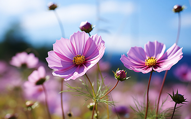 JPG 편집이미지 풍경 초원 사람없음 야외 아웃포커스 가을 디지털합성 코스모스 편집소스 편집실사 AI포토 AI콘텐츠 계절 꽃 촬영기법 CG 파일형식