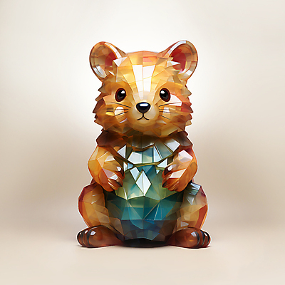 JPG 동물 편집이미지 사람없음 갈색 입체 디지털합성 폴리곤 쿼카 편집소스 편집실사 AI컴퓨터그래픽 AI콘텐츠 컬러 포유류 CG 파일형식