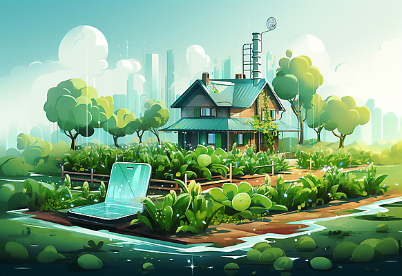 JPG 나무 밭 일러스트 사람없음 건물 초록색 농장 농부 농기구 트랙터 국내일러스트 AI일러스트 AI콘텐츠 식물 직업 건축물 컬러 농업 농기계 특수차량 파일형식