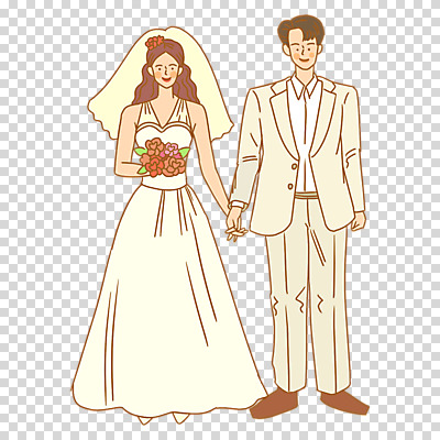 전신 편집이미지 커플 여자 남자 부케 웨딩드레스 결혼 면사포 서기 들기 누끼 정장 턱시도 성인 두명 손잡기 PNG 신랑신부 성인만 드레스 옷 신부_웨딩 꽃다발 신랑 관계 모션 사람 이벤트 결혼소품 파일형식