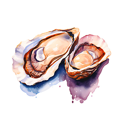 JPG 일러스트 붓터치 수채화 사람없음 바다동물 굴 번짐 손그림 국내일러스트 AI일러스트 AI콘텐츠 동물 바다 어패류 수중동물 파일형식 효과