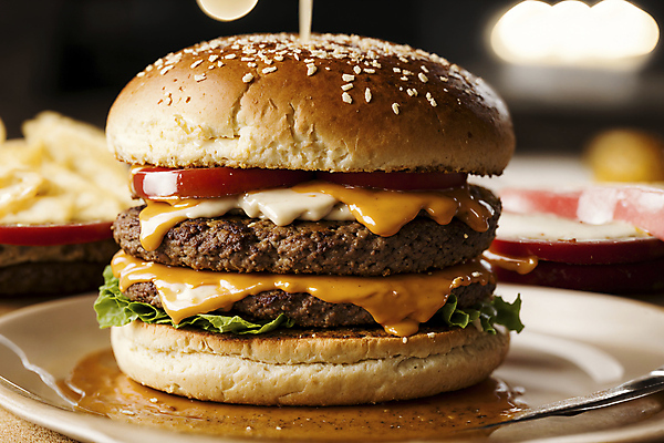 JPG 편집이미지 접시 음식 패스트푸드 서양음식 사람없음 아웃포커스 햄버거 보케 치즈버거 편집실사 AI포토 AI콘텐츠 식기 촬영기법 인스턴트 CG 파일형식