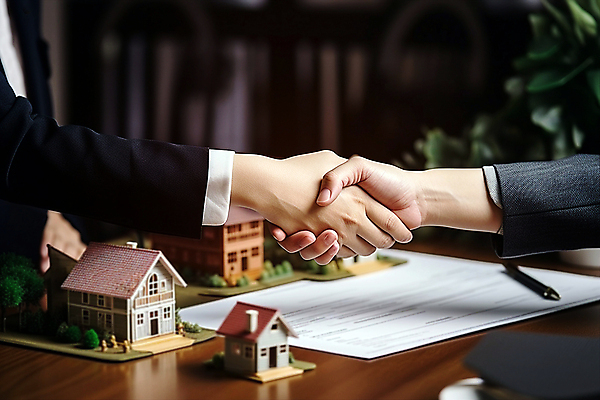 JPG 편집이미지 손 비즈니스 부동산 악수 협상 정장 신체부위 펜 계약 문서 건축모형 계약서 계약체결 편집실사 AI인물포토 AI콘텐츠 옷 사람 손짓 필기구 모형 재산 CG 파일형식 AI포토