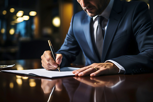 JPG 편집이미지 남자 비즈니스 부동산 협상 한명 정장 상반신 성인 펜 기록 잡기 계약 문서 계약서 서명 성인남자한명만 편집실사 AI인물포토 AI콘텐츠 1 옷 모션 사람 필기구 재산 CG 남자한명만 성인남자만 파일형식 AI포토