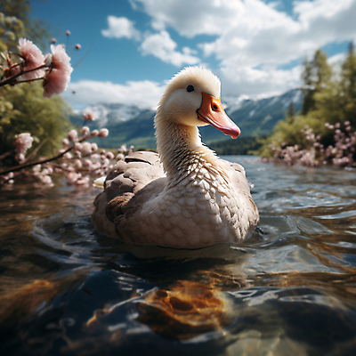 JPG 구름 편집이미지 한마리 꽃 호수 자연 오리 풍경 사람없음 디지털합성 편집소스 편집실사 AI포토 AI콘텐츠 자연요소 식물 1 조류 CG 생태계 파일형식