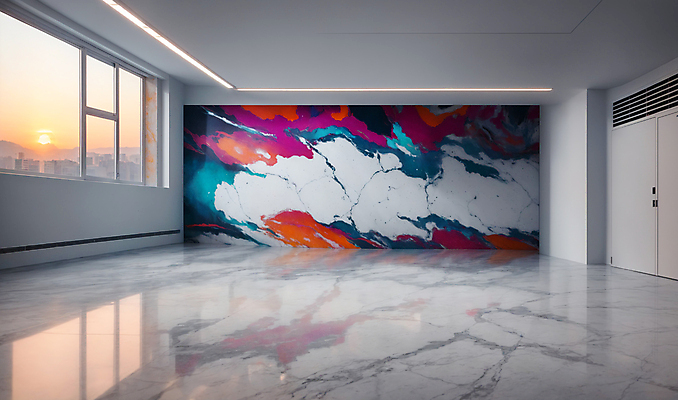 JPG 편집이미지 창문 사람없음 인테리어 일몰 페인트 공간 미술관 디지털합성 모던 그림 작품 대리석 편집소스 편집실사 AI포토 AI콘텐츠 디자인 재료 미술 노을 CG 파일형식