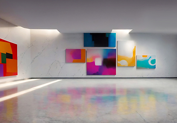 JPG 편집이미지 액자 사람없음 인테리어 공간 미술관 디지털합성 모던 그림 작품 대리석 편집소스 편집실사 AI포토 AI콘텐츠 디자인 재료 미술 CG 파일형식