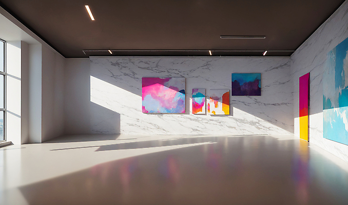 JPG 편집이미지 액자 창문 조명 사람없음 인테리어 햇빛 공간 미술관 디지털합성 모던 그림 작품 대리석 편집소스 편집실사 AI포토 AI콘텐츠 디자인 재료 미술 태양 CG 파일형식