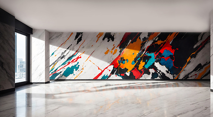 JPG 편집이미지 사람없음 인테리어 햇빛 페인트 공간 미술관 디지털합성 모던 그림 작품 편집소스 편집실사 AI포토 AI콘텐츠 디자인 미술 태양 CG 파일형식