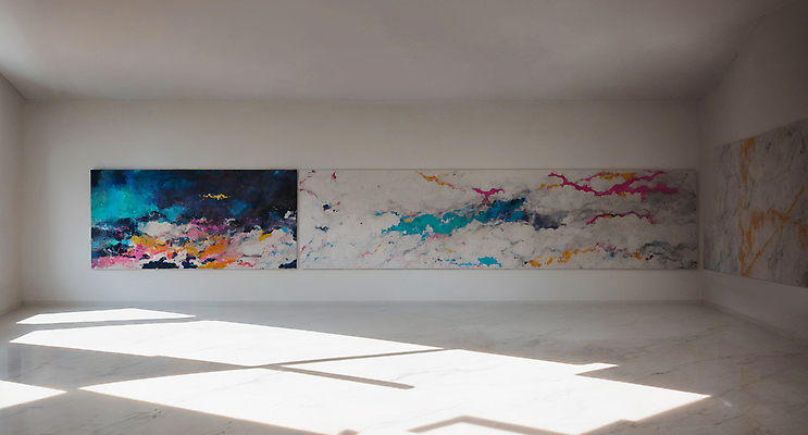 JPG 편집이미지 액자 사람없음 인테리어 햇빛 공간 미술관 디지털합성 모던 그림 작품 편집소스 편집실사 AI포토 AI콘텐츠 디자인 미술 태양 CG 파일형식