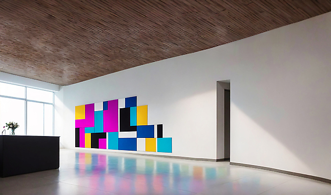 JPG 편집이미지 액자 사람없음 인테리어 꽃병 공간 미술관 디지털합성 모던 그림 작품 편집소스 편집실사 AI포토 AI콘텐츠 디자인 꽃 미술 CG 파일형식