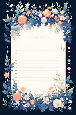 JPG 꽃 잎 일러스트 프레임 사람없음 편지지 감성 카피스페이스 국내일러스트 AI일러스트 AI콘텐츠 식물 컨셉 공백 편지 파일형식