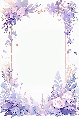 JPG 꽃 잎 일러스트 프레임 사람없음 보라색 풀 편지지 감성 카피스페이스 국내일러스트 AI일러스트 AI콘텐츠 식물 컬러 컨셉 공백 편지 파일형식