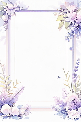 JPG 꽃 잎 일러스트 프레임 사람없음 보라색 풀 편지지 감성 카피스페이스 국내일러스트 AI일러스트 AI콘텐츠 식물 컬러 컨셉 공백 편지 파일형식