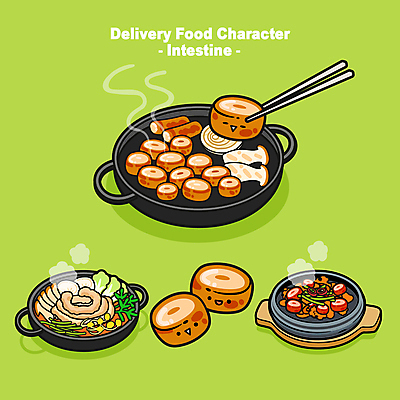 일러스트 젓가락 사람없음 연두색 연기 솥 굽기 음식캐릭터 곱창 곱창전골 대창 배달음식 젓가락질 월간캐릭터 일러캐릭터 AI파일 캐릭터 음식 주방용품 수저 육류 손짓 초록색 구이 배달 전골 파일형식 벡터