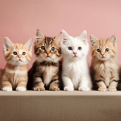 JPG 편집이미지 새끼 여러마리 실내 앉기 사람없음 반려동물 고양이 반려묘 편집실사 AI포토 AI콘텐츠 동물 다수 포유류 모션 내부 CG 파일형식