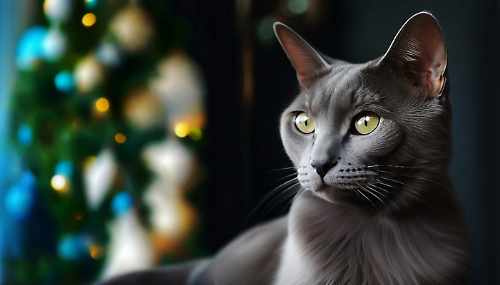 JPG 편집이미지 한마리 실내 사람없음 반려동물 고양이 보케 러시안블루 반려묘 편집실사 AI포토 AI콘텐츠 동물 1 포유류 내부 CG 파일형식