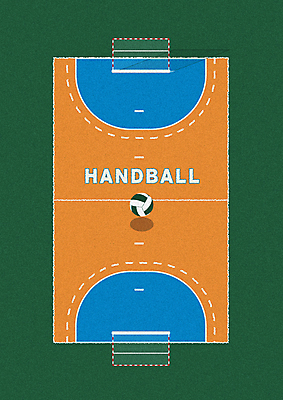 포스터 백그라운드 일러스트 사람없음 초록색 운동 주황색 경기장 골대 핸드볼 핸드볼골대 핸드볼공 국내일러스트 AI파일 컬러 공 스포츠시설 건강 구기 파일형식 벡터