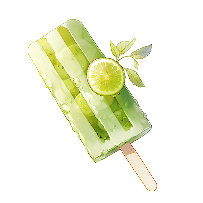 JPG 무료이미지 음식 일러스트 수채화 사람없음 연두색 여름 라임 상큼 과일아이스크림 막대아이스크림 아이스바 국내일러스트 AI일러스트 AI콘텐츠 계절 과일 아이스크림 초록색 파일형식