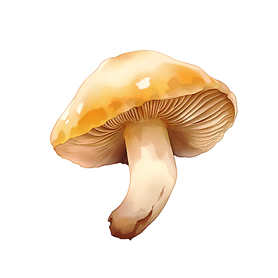 JPG 일러스트 수채화 사람없음 노란색 버섯 가을 국내일러스트 AI일러스트 AI콘텐츠 계절 컬러 파일형식