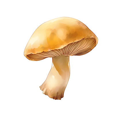 JPG 일러스트 수채화 사람없음 노란색 버섯 가을 국내일러스트 AI일러스트 AI콘텐츠 계절 컬러 파일형식
