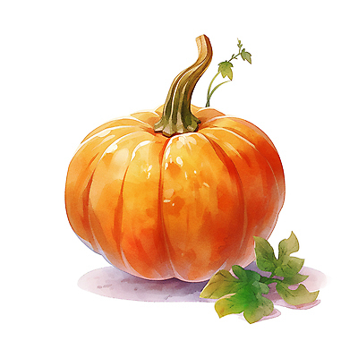 JPG 잎 채소 일러스트 호박 수채화 사람없음 주황색 가을 국내일러스트 AI일러스트 AI콘텐츠 식물 계절 컬러 파일형식