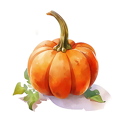 JPG 잎 채소 일러스트 호박 수채화 사람없음 주황색 가을 국내일러스트 AI일러스트 AI콘텐츠 식물 계절 컬러 파일형식