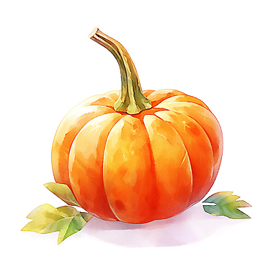 JPG 잎 채소 일러스트 호박 수채화 사람없음 주황색 가을 국내일러스트 AI일러스트 AI콘텐츠 식물 계절 컬러 파일형식