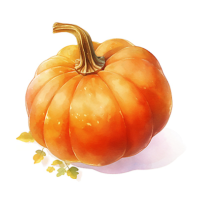 JPG 잎 채소 일러스트 호박 수채화 사람없음 주황색 가을 국내일러스트 AI일러스트 AI콘텐츠 식물 계절 컬러 파일형식