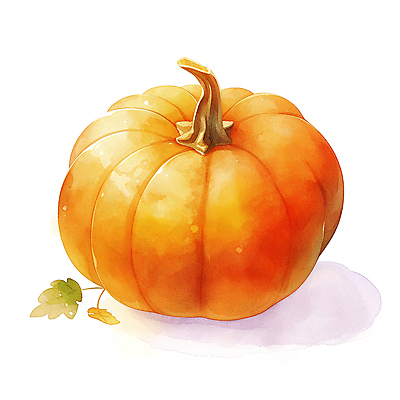 JPG 잎 채소 일러스트 호박 수채화 사람없음 주황색 가을 국내일러스트 AI일러스트 AI콘텐츠 식물 계절 컬러 파일형식