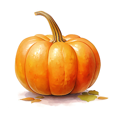 JPG 잎 채소 일러스트 호박 수채화 사람없음 주황색 가을 국내일러스트 AI일러스트 AI콘텐츠 식물 계절 컬러 파일형식