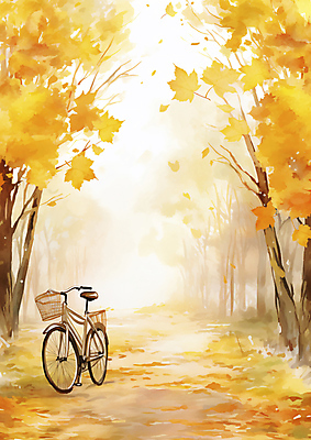 JPG 편집이미지 길 단풍 낙엽 자연 단풍나무 사람없음 가을풍경 자전거 가을 블러 편집실사 AI포토 AI콘텐츠 나무 계절 잎 풍경 바이크 CG 생태계 파일형식 가을_계절