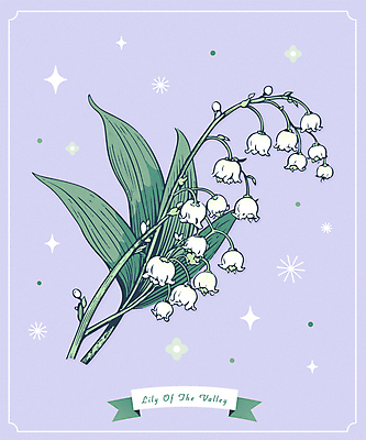 꽃 일러스트 사람없음 반짝임 봄 오브젝트 연보라색 은방울꽃 국내일러스트 AI파일 식물 계절 모션 보라색 파일형식 벡터