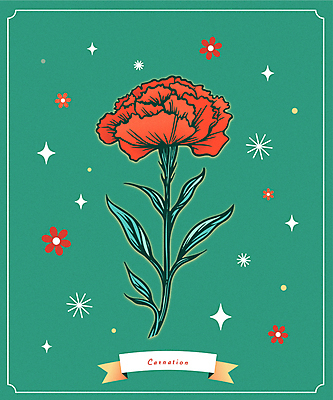 꽃 일러스트 사람없음 빨간색 초록색 반짝임 봄 어버이날 5월 스승의날 카네이션 오브젝트 국내일러스트 AI파일 식물 계절 기념일 컬러 모션 날짜 파일형식 벡터