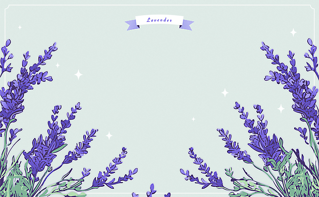 꽃 일러스트 프레임 사람없음 초록색 반짝임 보라색 오브젝트 라벤더 국내일러스트 AI파일 식물 컬러 모션 허브 파일형식 벡터