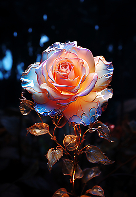 JPG 편집이미지 유리 사람없음 그래픽 반짝임 컬러풀 장미 디지털합성 오브젝트 편집소스 이미지편집 편집실사 AI컴퓨터그래픽 AI콘텐츠 꽃 컬러 모션 재질 CG 파일형식