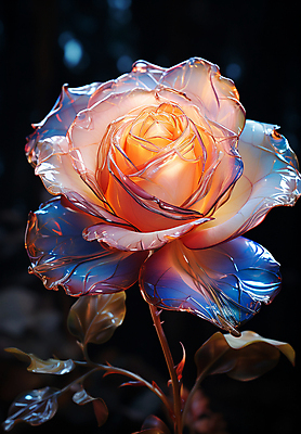 JPG 편집이미지 유리 사람없음 그래픽 반짝임 컬러풀 장미 디지털합성 오브젝트 편집소스 이미지편집 편집실사 AI컴퓨터그래픽 AI콘텐츠 꽃 컬러 모션 재질 CG 파일형식